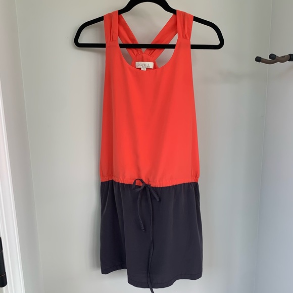 Francesca’s orange & gray colorblock dress - Picture 1 of 5